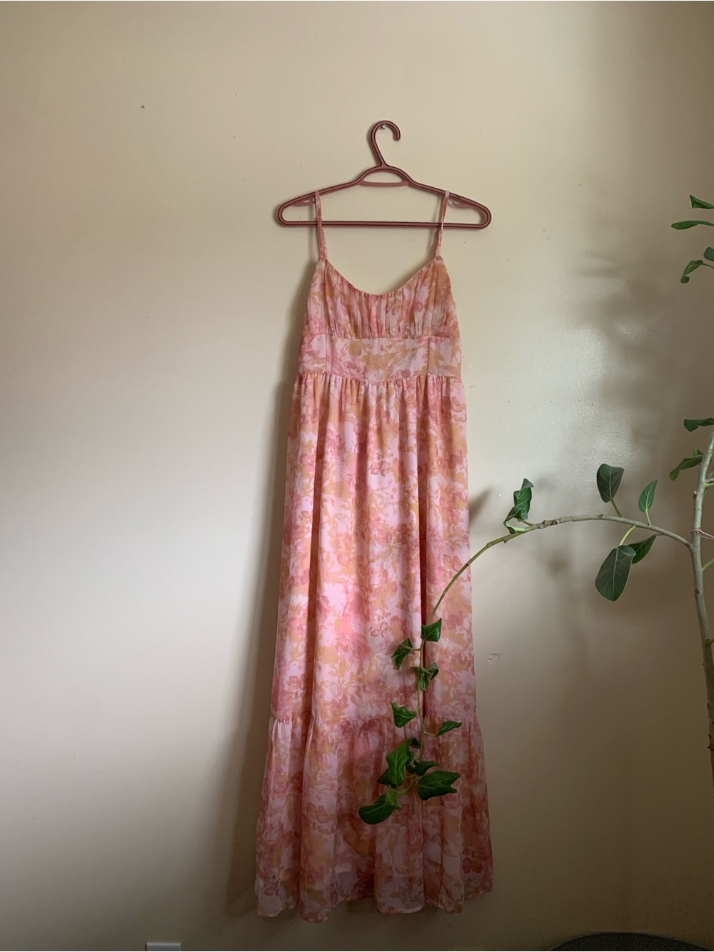 NWT AE PREMIUM Women's Pink Floral Maxi Slip Dress